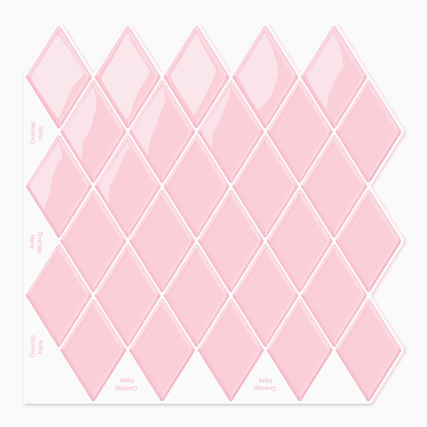 Ist Momoreo Stick on Tiles Peel and Stick Backsplash for Kitchen Walls, Diamond Shape - Pink 12" x 12"(30.5 x 30.5 cm)