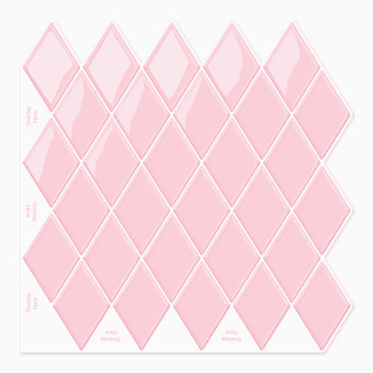 Ist Momoreo Stick on Tiles Peel and Stick Backsplash for Kitchen Walls, Diamond Shape - Pink 12" x 12"(30.5 x 30.5 cm)