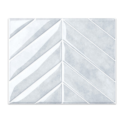 Chevron Peel and Stick Backsplash Tiles 11.4"×9" Stick on Backsplash Self Adhesive Wall Tile for Kitchen Bathroom Office - Ash