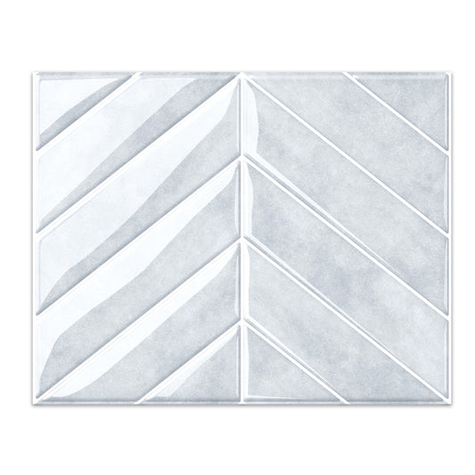 Chevron Peel and Stick Backsplash Tiles 11.4"×9" Stick on Backsplash Self Adhesive Wall Tile for Kitchen Bathroom Office - Ash