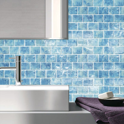 Ist Momoreo Peel and Stick Backsplash Self Adhesive Subway Tiles for Kitchen Bathroom Accent Wall, 12"x12"(30.5 x 30.5 cm) - Crystal Blue