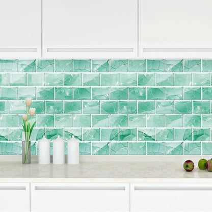 Ist Momoreo Peel and Stick Backsplash for Kitchen Bathroom Accent Wall 12"x12" (30 cm x 30 cm) Stick on Backsplash Stickers Self Adhesive Subway Tiles - Emerald Green