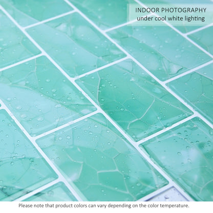 Ist Momoreo Peel and Stick Backsplash for Kitchen Bathroom Accent Wall 12"x12" (30 cm x 30 cm) Stick on Backsplash Stickers Self Adhesive Subway Tiles - Emerald Green