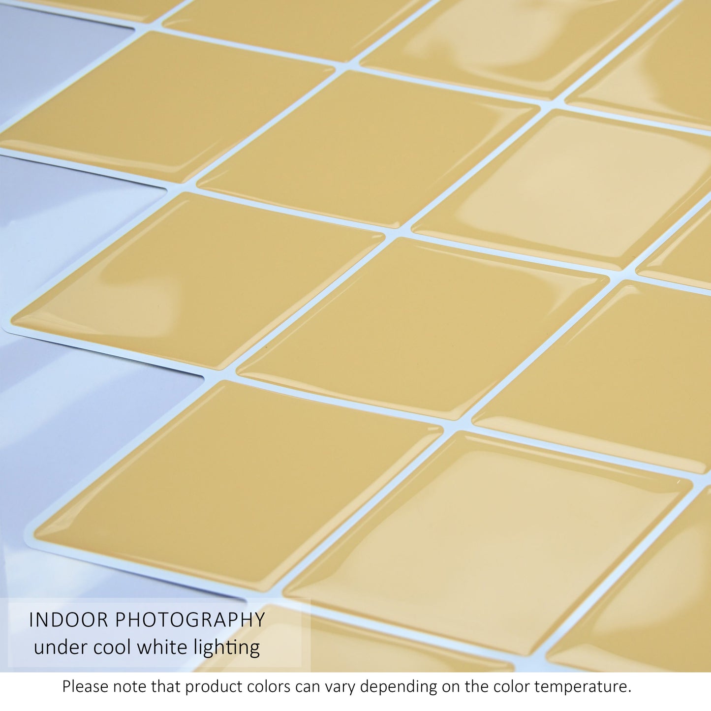 Peel and Stick Backsplash for Kitchen Accent Wall Tile Stickers 12"x12" Diamond Shape Self Adhesive Stick on Backsplash - Tuscan Yellow