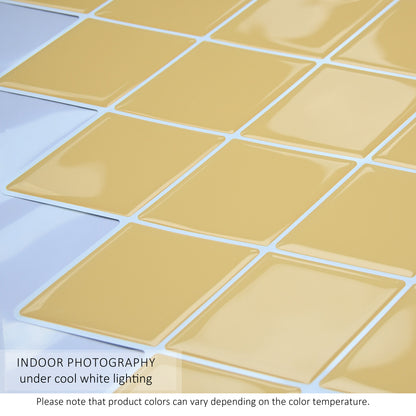 Peel and Stick Backsplash for Kitchen Accent Wall Tile Stickers 12"x12" Diamond Shape Self Adhesive Stick on Backsplash - Tuscan Yellow