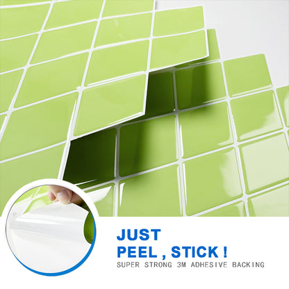 Ist Momoreo Peel and Stick Backsplash Self Adhesive Stick on Tile for Kitchen Bathroom Accent Wall, Diamond Shape, 12" x 12"(30.5 x 30.5 cm) - Lime Green