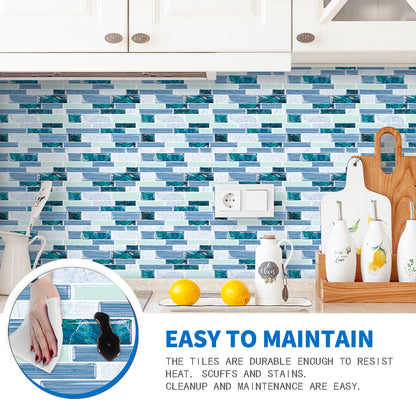 Ist Momoreo Ocean Green Peel and Stick Backsplash 3D Adhesive Wall Tile 12"x12"(30.5 x 30.5 cm)