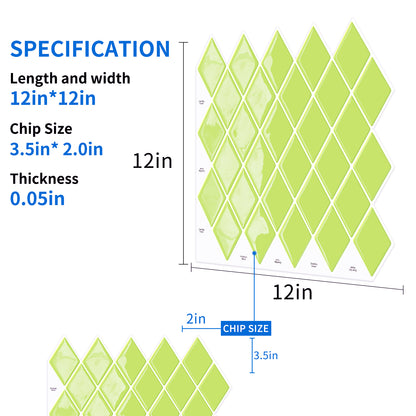 Ist Momoreo Peel and Stick Backsplash Self Adhesive Stick on Tile for Kitchen Bathroom Accent Wall, Diamond Shape, 12" x 12"(30.5 x 30.5 cm) - Lime Green