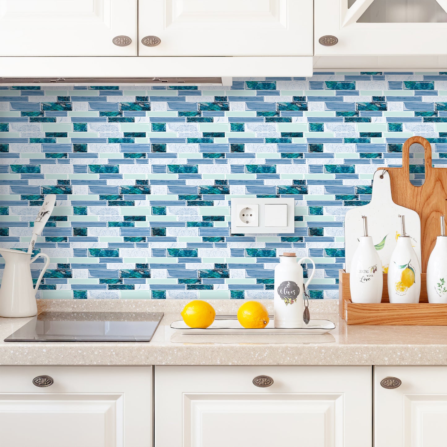 Ist Momoreo Ocean Green Peel and Stick Backsplash 3D Adhesive Wall Tile 12"x12"(30.5 x 30.5 cm)