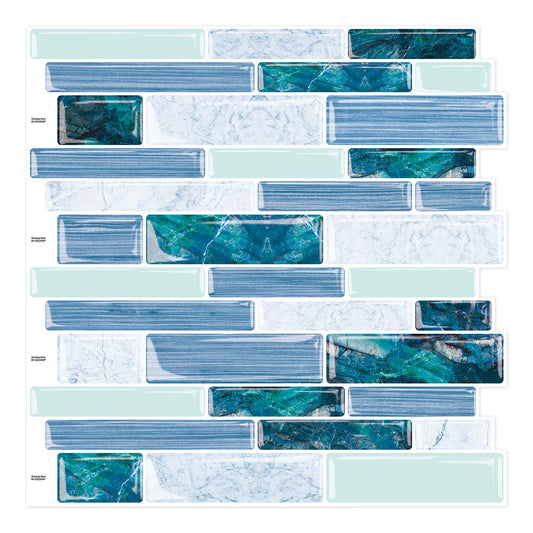 Ist Momoreo Ocean Green Peel and Stick Backsplash 3D Adhesive Wall Tile 12"x12"(30.5 x 30.5 cm)