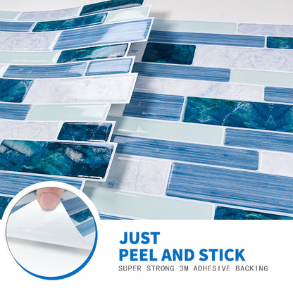 Ist Momoreo Ocean Green Peel and Stick Backsplash 3D Adhesive Wall Tile 12"x12"(30.5 x 30.5 cm)