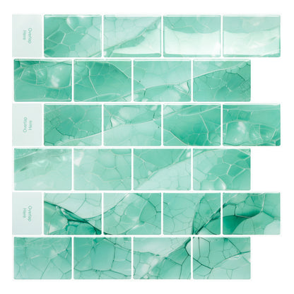 Ist Momoreo Peel and Stick Backsplash for Kitchen Bathroom Accent Wall 12"x12" (30 cm x 30 cm) Stick on Backsplash Stickers Self Adhesive Subway Tiles - Emerald Green