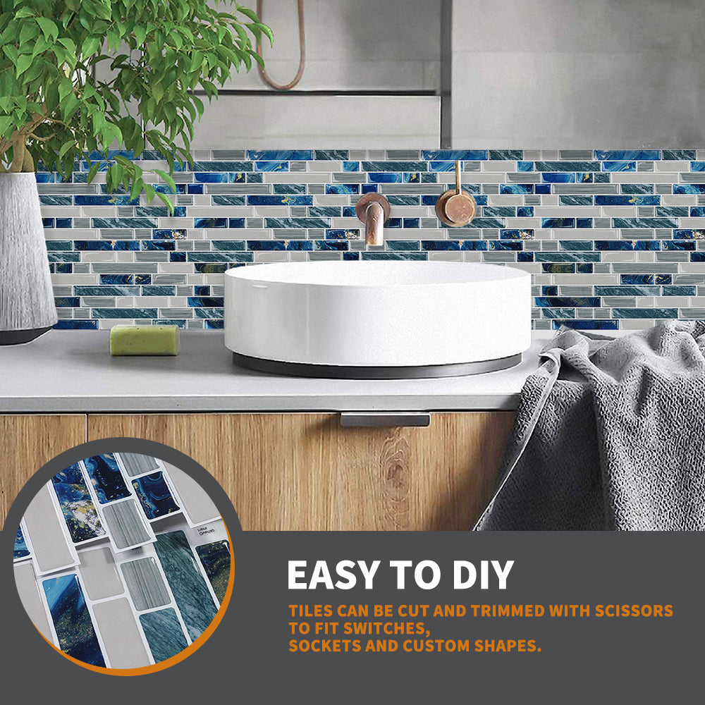 Ist Momoreo Starry Blue Peel and Stick Backsplash for Kitchen Stick on Tiles 12"x12"