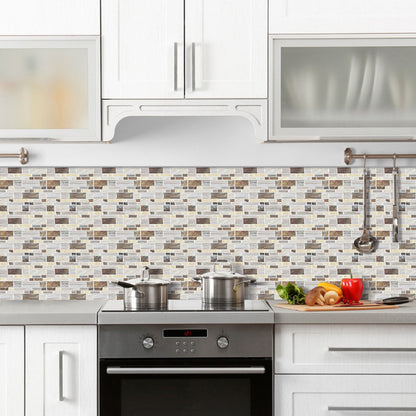 Brown Marble Peel and Stick Backsplash Self-Adhesive Tile for Kitchen Bathroom 12"x12" (30.5x30.5 cm)